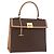 Céline Borsa CELINE Macadam Canvas PVC Pelle Marrone Oro Auth bs35662 D'oro