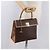 Céline Borsa CELINE Macadam Canvas PVC Pelle Marrone Oro Auth bs35662 D'oro - vista 25