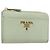 Monedero PRADA de piel Saffiano Verde Menta Oro Auth 187154 Dorado