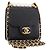 CHANEL Matelasse Chain Shoulder Bag Lamb Skin Black Gold CC Auth 187256SAM Preto Dourado