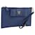 Saffiano Clutch PRADA Safiano Blu Oro Auth BA13647V D'oro