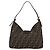FENDI Zucca Canvas Mamma Baguette Shoulder Bag Black Brown Auth 189068V Marrone Nero - vista 2