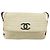 CHANEL Choco Bar Shoulder Bag Lamb Skin White Gold CC Auth yk20586 Bianco D'oro - vista 13