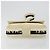 CHANEL Choco Bar Shoulder Bag Lamb Skin White Gold CC Auth yk20586 Bianco D'oro - vista 5