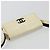 CHANEL Choco Bar Shoulder Bag Lamb Skin White Gold CC Auth yk20586 Bianco D'oro - vista 6