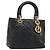 Borsa Christian Dior Canage in pelle di agnello nera e oro Auth yk20520SAV Nero D'oro