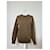 Yves Saint Laurent Pull en maille vintage Saint Laurent monogramme FF marron beige L  - vue 10