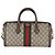 Borsa Boston Ophidia Medium in tela GG Supreme monogramma beige Gucci Web Marrone