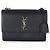 Sac Sunset monogramme moyen en cuir grainé de veau bleu marine Saint Laurent - vue 8