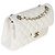Timeless Borsa Chanel Small Classic Double Flap in Caviar trapuntato bianco - vista 4
