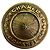 Spilla Round Fantasy Chanel con logo CC placcata in oro (1970-1980)