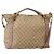Gucci Vintage Interlocking G in tela e pelle Beige