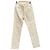 Pantalones Yves Saint Laurent Rive Gauche Algodón Blanco Roto Beige