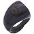 Anello Chanel CC Logo in resina nera Nero
