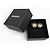Orecchini Chanel B25 Coco Mark in pelle con bordi in cristallo e perle Nero Bianco - vista 2