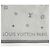 Stola Louis Vuitton in cotone grigio con frange Marrone - vista 7