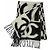 Stola Chanel in misto cashmere e seta Nero Bianco - vista 3