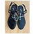 Chanel Sandali T-Strap in Vernice Nera Decorati Nero - vista 7
