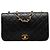 Chanel Black Medium Quilted Lambskin Full Flap Nero