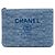 Chanel Blue Medium Tweed Deauville O Case Clutch