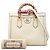 Gucci Diana Satchel aus weißem Kalbsleder und Bambus, Größe Medium - Ansicht 8