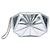 Chanel Wristlet Clutch aus silbernem Metallic-Lammleder Midnight Swim