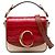 Chloé Satchel C Bicolor Rot Krokoprägung Kalbsleder
