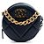 Clutch 19 rotonda in agnello blu con catena Chanel Blu navy