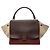 Céline Celine Trapeze Satchel aus dreifarbigem Leder in Rot, Größe Medium Bordeaux