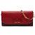 Portafoglio con catena Miu Miu Red Bicolor Goatskin Madras Bow Rosso
