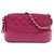 Pochette Gabrielle Chanel à matelassage en cuir de veau vieilli rose avec double fermeture éclair et chaîne