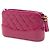 Pochette Gabrielle Chanel à matelassage en cuir de veau vieilli rose avec double fermeture éclair et chaîne - vue 2