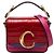 Chloé Pink Mini Tricolor Croc Embossed Calfskin C Satchel Tasche