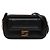 Borsa a tracolla Fendi Black Leather Easy 2 Baguette Nero