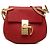 Chloé Drew Crossbody in agnello granulato nano rosso