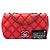 Chanel Red Small Nubuck Diamond Stitch Chain Flap Roja - vista 7