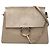 Borsa a tracolla Faye in pelle grigia media Chloé Marrone