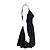 Chanel Schwarzes Viskose-Mix Camisole Kleid mit CC-Logo - Ansicht 3