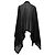 Poncho con zip Rick Owens in seta nera Nero - vista 4