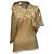 Camicetta con scollo a cappuccio e paillettes in seta beige Rick Owens Marrone Rosso