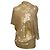 Camicetta con scollo a cappuccio e paillettes in seta beige Rick Owens Marrone Rosso - vista 3