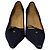 Timeless Décolleté Chanel con dettaglio fiocco CC in cotone blu navy - vista 2