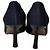 Timeless Décolleté Chanel con dettaglio fiocco CC in cotone blu navy - vista 3