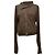 Sudadera con cremallera asimétrica Rick Owens en algodón marrón Castaño