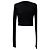 Rick Owens V-Ausschnitt-Strickpullover mit Rückenschleife aus schwarzer Wolle