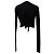 Rick Owens V-Ausschnitt-Strickpullover mit Rückenschleife aus schwarzer Wolle - Ansicht 2