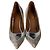 Autre Marque Malone Souliers Pointed Pumps aus silbernem Samt Metallisch - Ansicht 4
