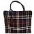Borsa Burberry Motivo Tartan Blu Marrone scuro