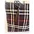 Borsa Burberry Motivo Tartan Blu Marrone scuro - vista 2