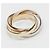 Anello Cartier Trinity in oro 18K rosa bianco e giallo D'oro - vista 3